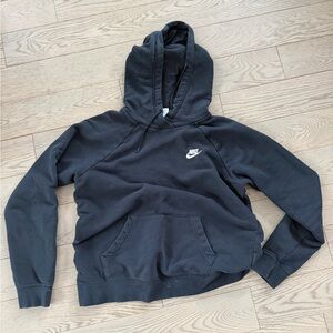 Women’s Nike Black Pullover Hoodie with White Swoosh